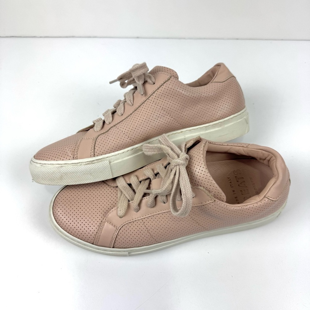 Greats Shoes Italian Greats The Royale Perforated Blush Pink Sneakers Womens 8.5 - Picture 3 of 8